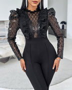 Sequin Lace Mesh Jumpsuit
