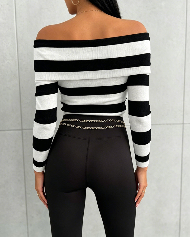 Striped Off-Shoulder Top