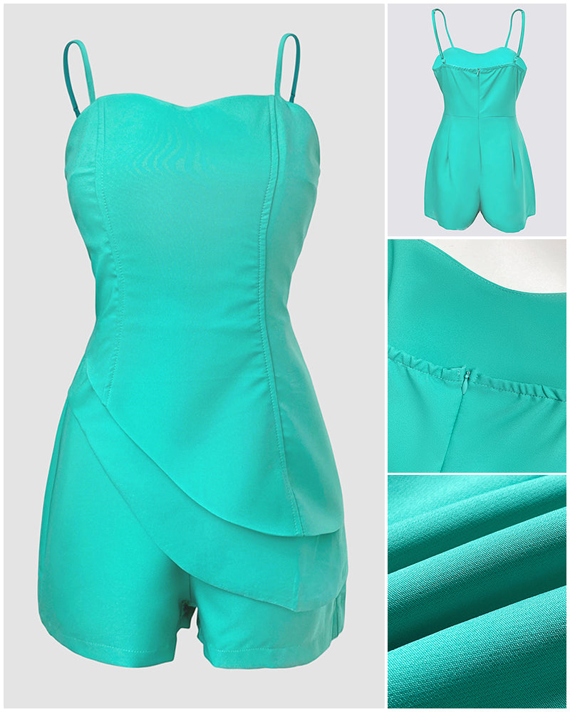 Asymmetrical Zip Romper