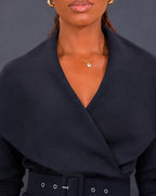 V-Neck Wrap Slit Midi Dress — Noélla Montréal