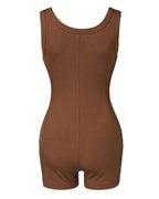Ribbed U-Neck Romper