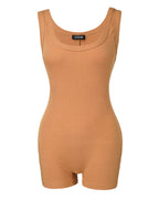 Ribbed U-Neck Romper