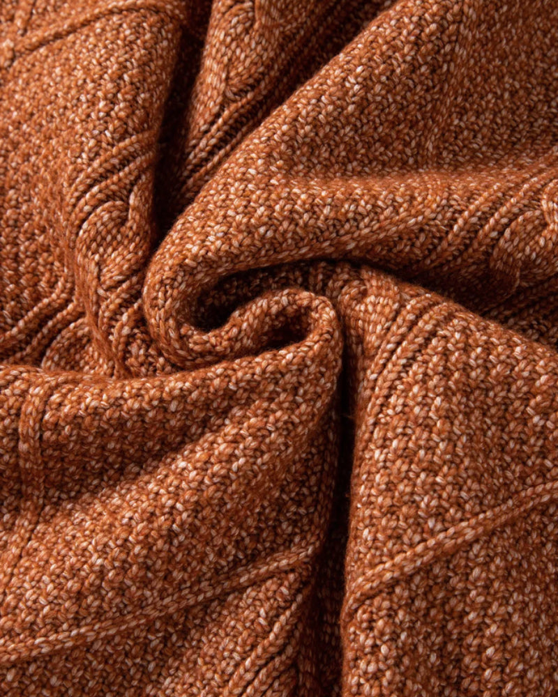 Cable-Knit Drop-Shoulder Sweater