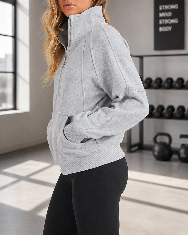Half-Zip Pocket Sweatshirt