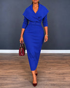 V-Neck Wrap Slit Midi Dress — Noélla Montréal