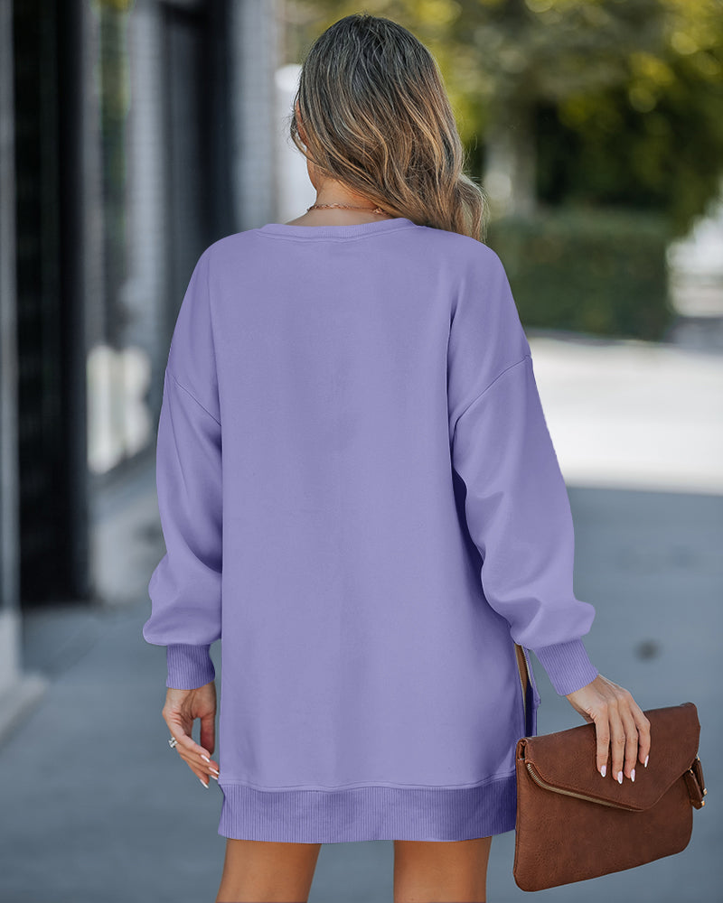 Drop-Shoulder Slit Zip Sweatshirt — Noélla Montréal