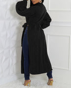 Textured Lantern-Sleeve High-Neck Sweater — Noélla Montréal