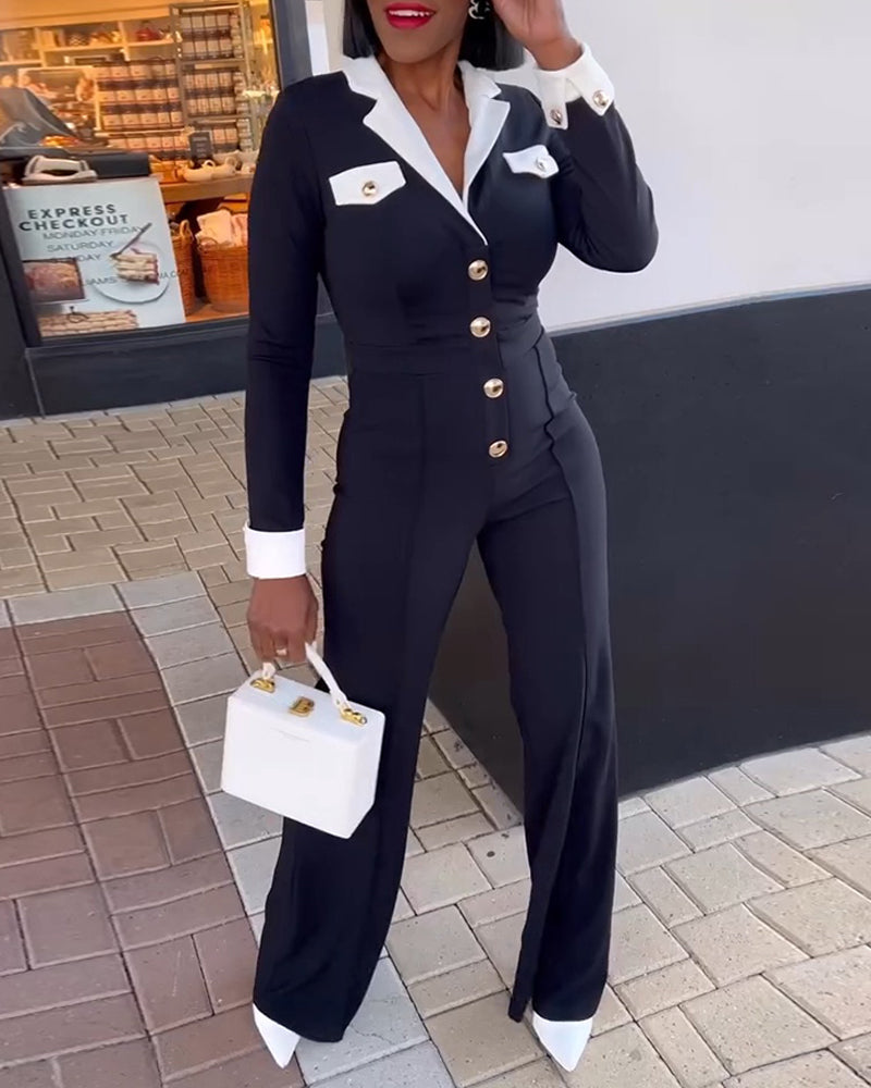 Colorblock Wide-Leg Jumpsuit — Noélla Montréal