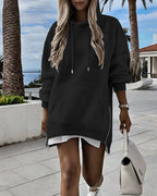 Drawstring Pocket Slit Hoodie — Noélla Montréal