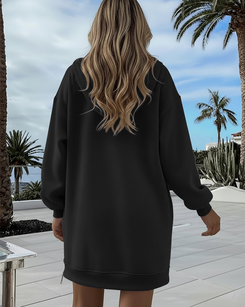 Drawstring Pocket Slit Hoodie — Noélla Montréal