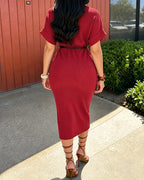 Ribbed Mock-Neck Midi Dress — Noélla Montréal