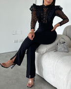 Sequin Lace Mesh Jumpsuit