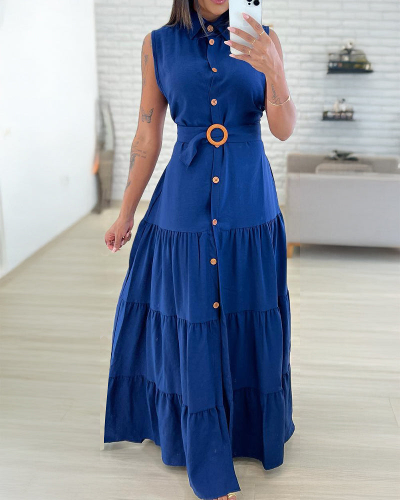 Ruched Slit Maxi Dress