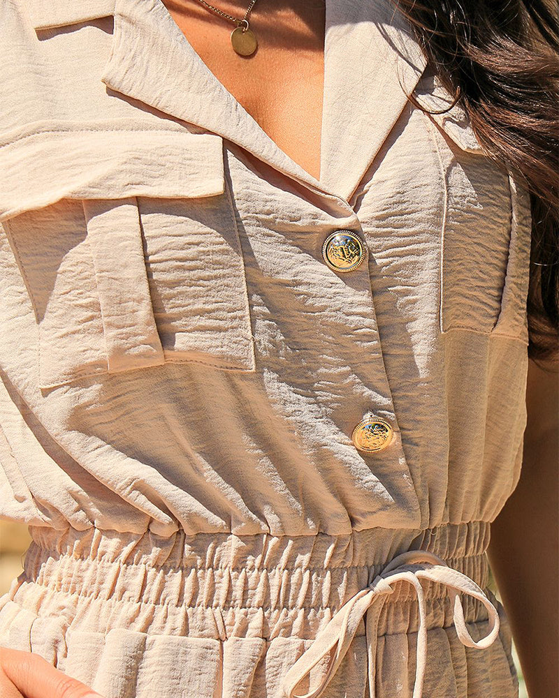 Drawstring Pocket Jumpsuit