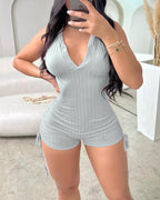 Hooded Drawstring Romper