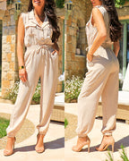 Drawstring Pocket Jumpsuit