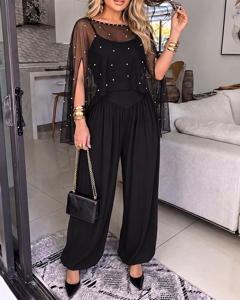 Chiffon Pearl Jumpsuit