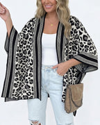 Striped Leopard Contrast Cardigan — Noélla Montréal