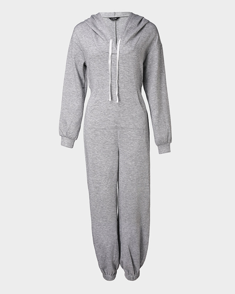 Hooded Pocket Jumpsuit