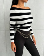 Striped Off-Shoulder Top