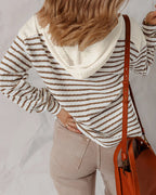 Colorblock Striped V-Neck Sweatshirt