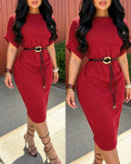 Ribbed Mock-Neck Midi Dress — Noélla Montréal