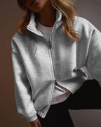 Drop-Shoulder Pocket Zip Sweatshirt
