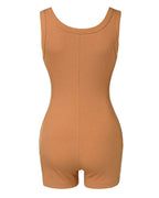 Ribbed U-Neck Romper