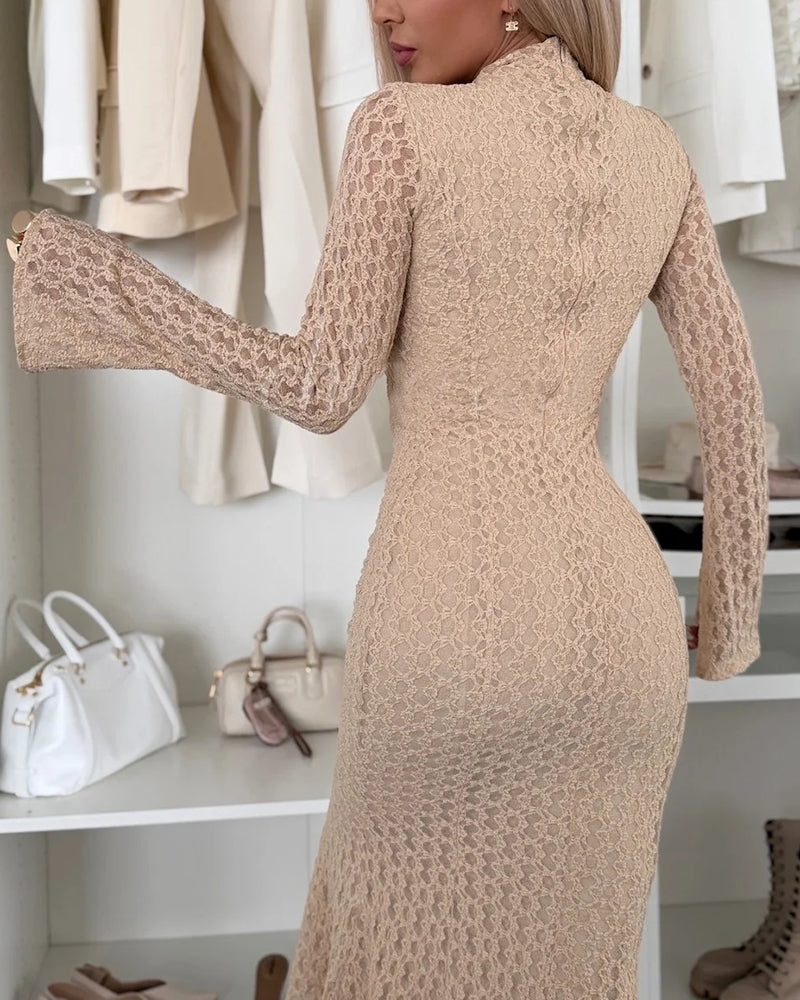 Lace Mock-Neck Mermaid Dress — Noélla Montréal