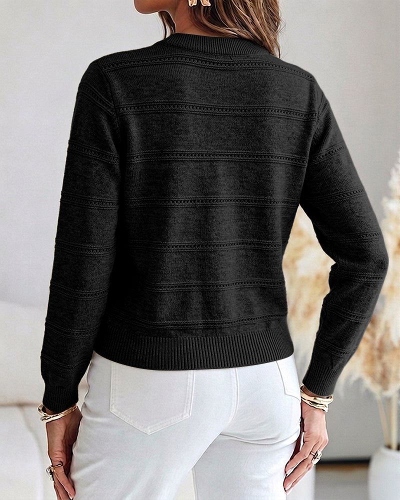 Beaded Pearl Cutout Cardigan