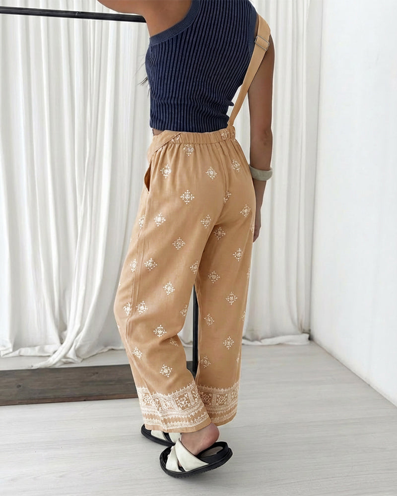 Embroidered Pocket Jumpsuit