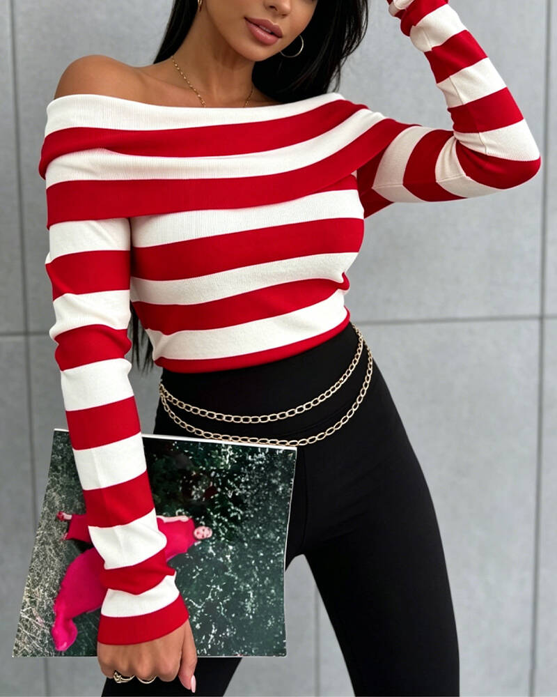 Striped Off-Shoulder Top