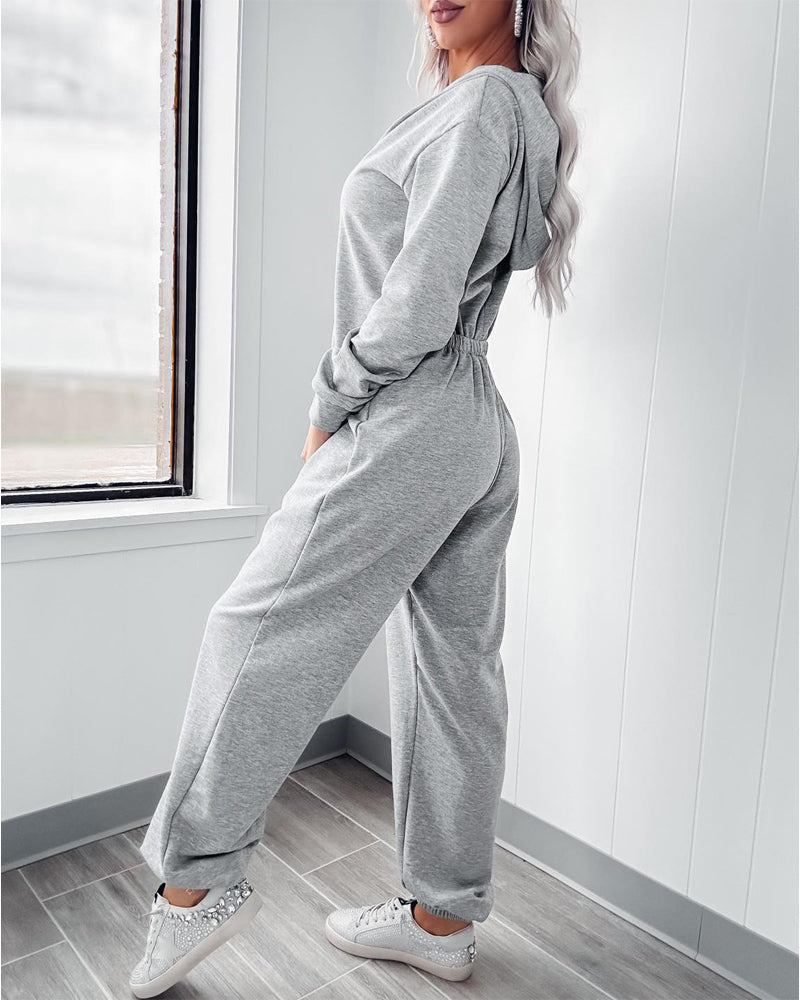 Hooded Pocket Jumpsuit