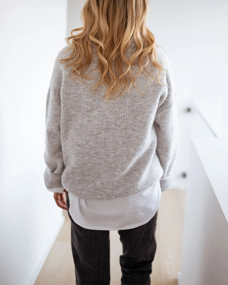 V-Neck Drop-Shoulder Sweater