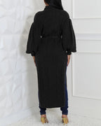 Textured Lantern-Sleeve High-Neck Sweater — Noélla Montréal