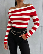 Striped Off-Shoulder Top