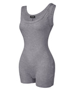 Ribbed U-Neck Romper