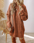 Cable-Knit Drop-Shoulder Sweater