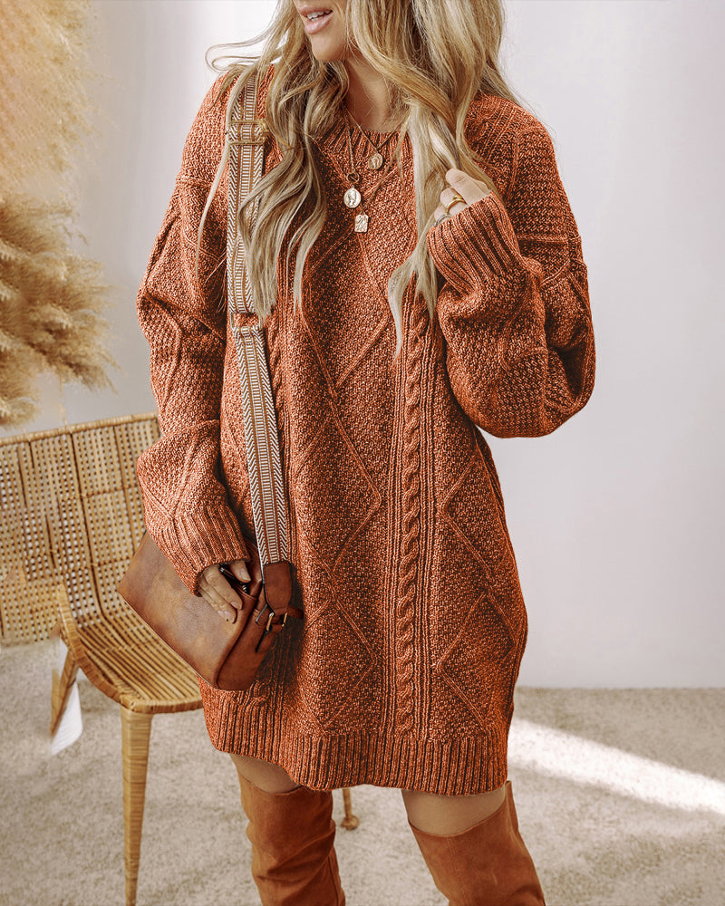 Cable-Knit Drop-Shoulder Sweater