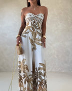 Backless Wide-Leg Cutout Jumpsuit