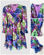 Floral Chiffon V-Neck Dress