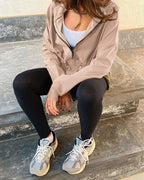 Hooded Drawstring Pocket Cardigan — Noélla Montréal