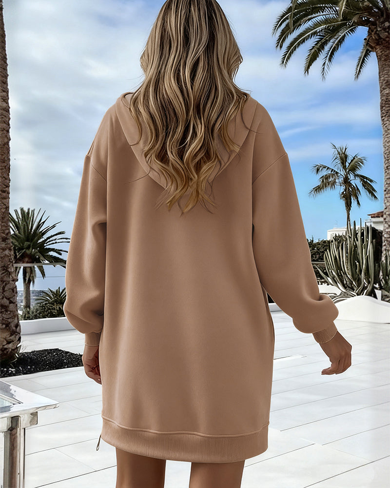 Drawstring Pocket Slit Hoodie — Noélla Montréal