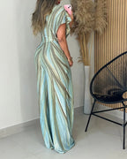 Colorblock Abstract-Print One-Shoulder Jumpsuit