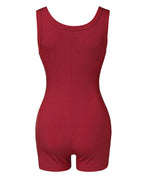 Ribbed U-Neck Romper
