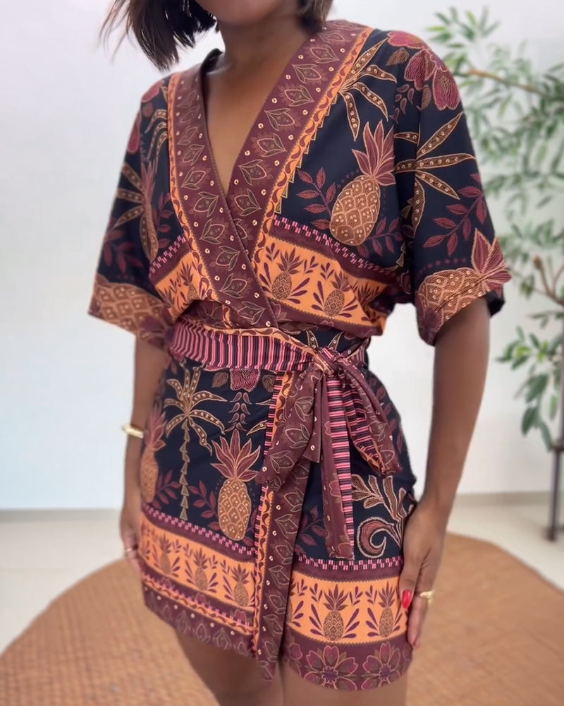 V-Neck Wrap Romper