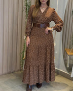 Floral Puff-Sleeve V-Neck Maxi Dress — Noélla Montréal