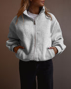 Drop-Shoulder Pocket Zip Sweatshirt