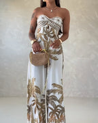 Backless Wide-Leg Cutout Jumpsuit