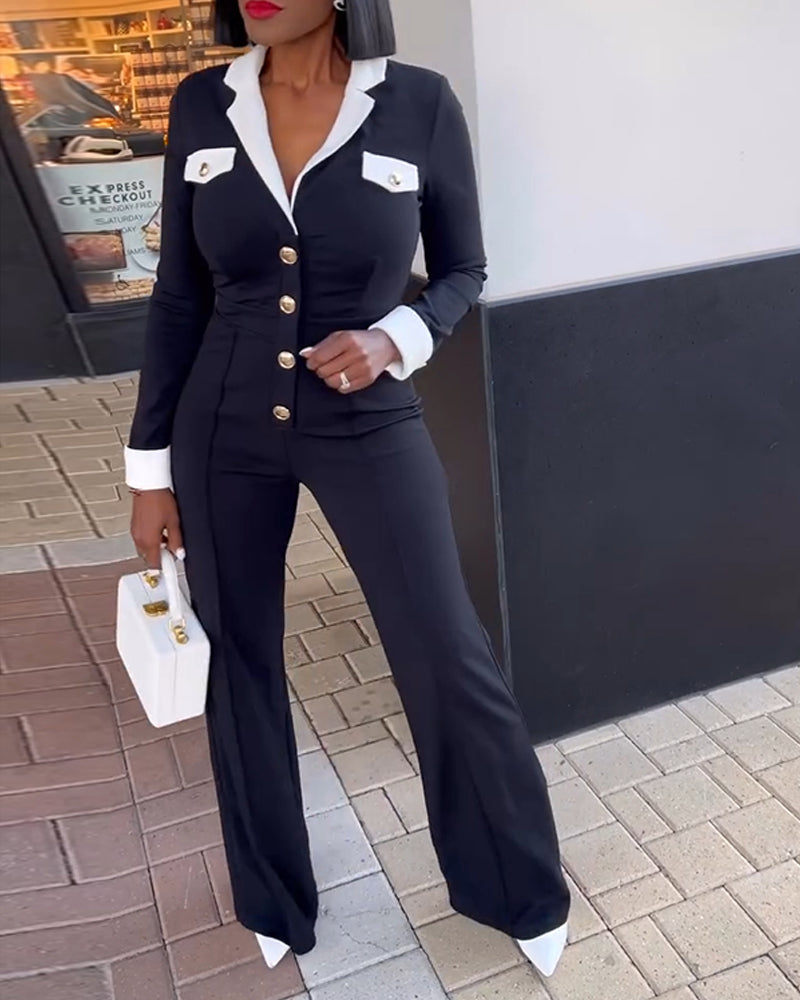 Colorblock Wide-Leg Jumpsuit — Noélla Montréal